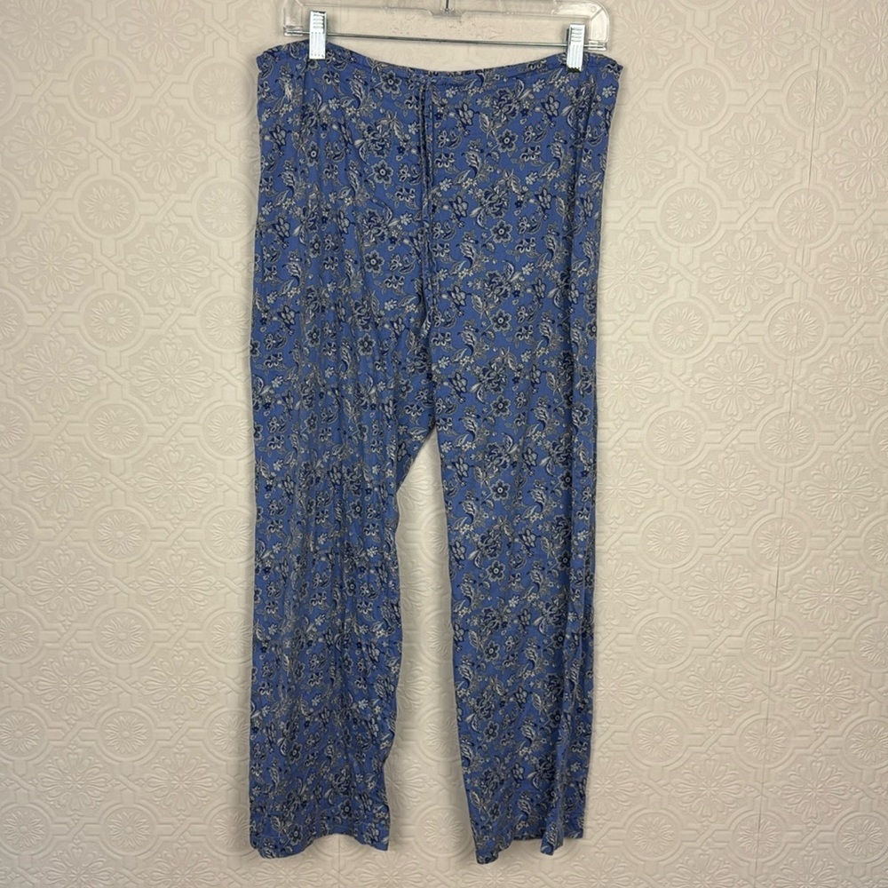 Ralph Lauren 100% Cotton Paisley Print Blue Pants Sleep PJs‎ Pajamas Bottoms